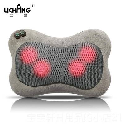 正品立昌颈椎按摩背部腰部多功仪能器载全身热敷揉捏车家用按摩靠