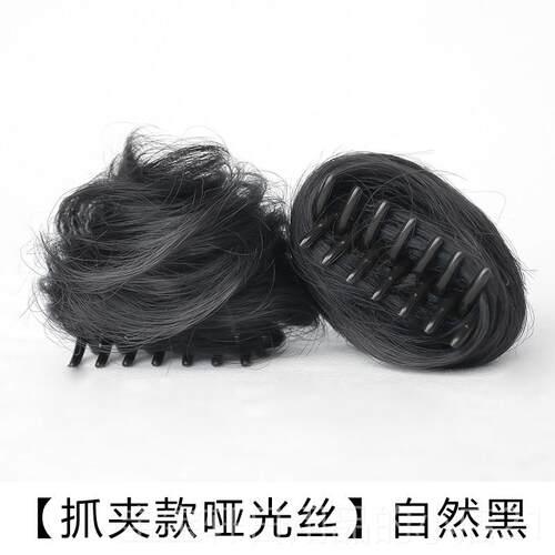 高档双子头假发圈假丸发女抓花苞头盘发器耳蓬松自然猫夹假发包头