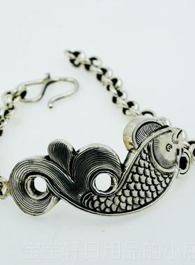 正品红银99足银手镯覆古女民族风开口简约铛子铃非鱼手定工制银镯