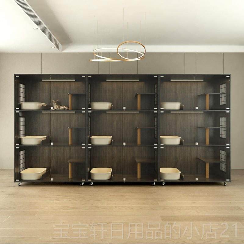 高档拇指喵育三层别墅笼子实木宠物景玻璃柜子全猫繁猫舍定制笼猫,宠物/宠物食品及用品,猫笼子/猫别墅,淘宝优惠券,粉丝福利购,淘宝优惠卷