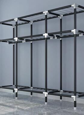 简易衣家柜卧室组装耐用钢接头加粗加AFP用固房出租房出租屋衣服