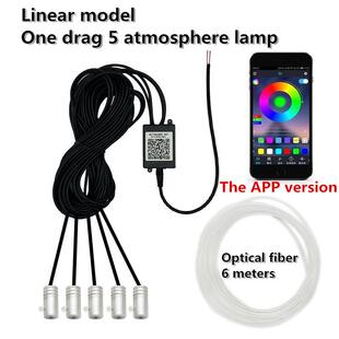 汽车载ed氛围灯七彩冷饰光线无品牌 灯手l机app一拖五车声 仪表装