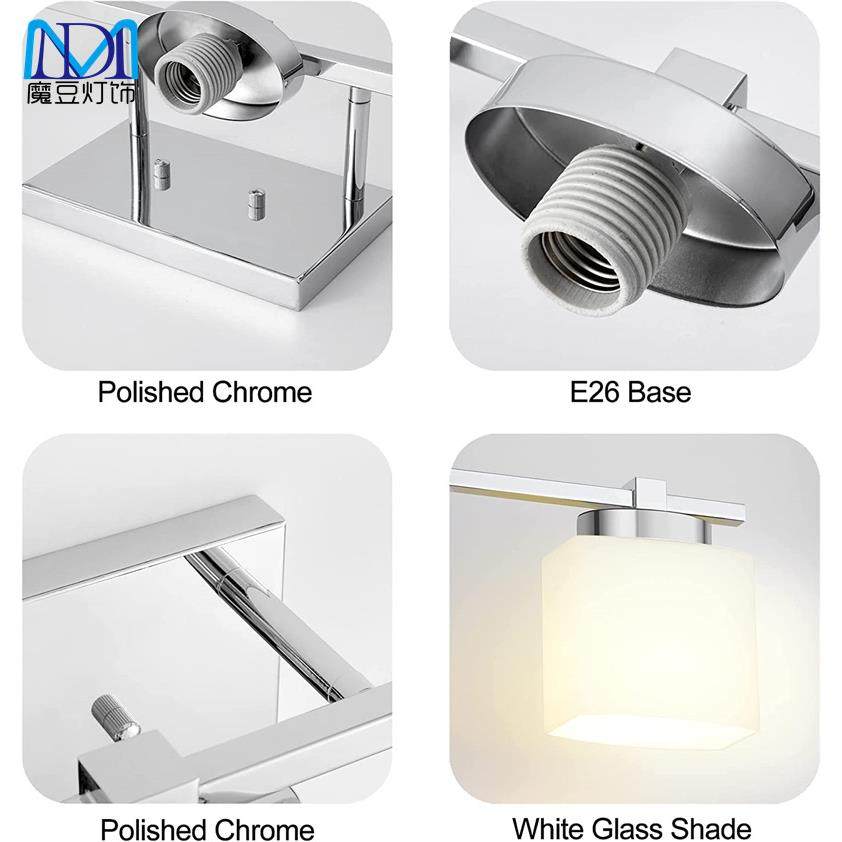 美式现代卫室VFD生间浴镜柜专用前镜灯奶白玻璃灯简约化妆罩灯