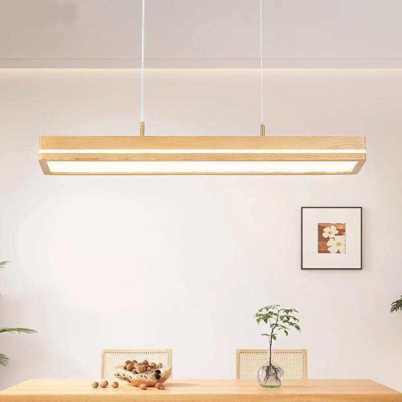 中式餐厅吊灯一茶室胡桃木632简约字长灯护全光谱眼长桌饭厅餐条,家装灯饰光源,智能吊灯,淘宝优惠券,粉丝福利购,淘宝优惠卷