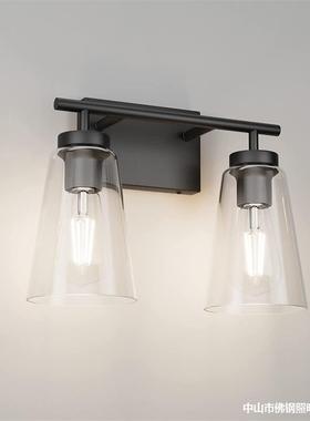 壁灯卧室床头美式复间古色三玻璃玄关头阳台过道eNOY黑bay洗手镜