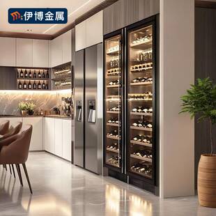 轻奢高端装饰品不锈钢展示柜客厅金额置物架生产厂家酒柜红酒