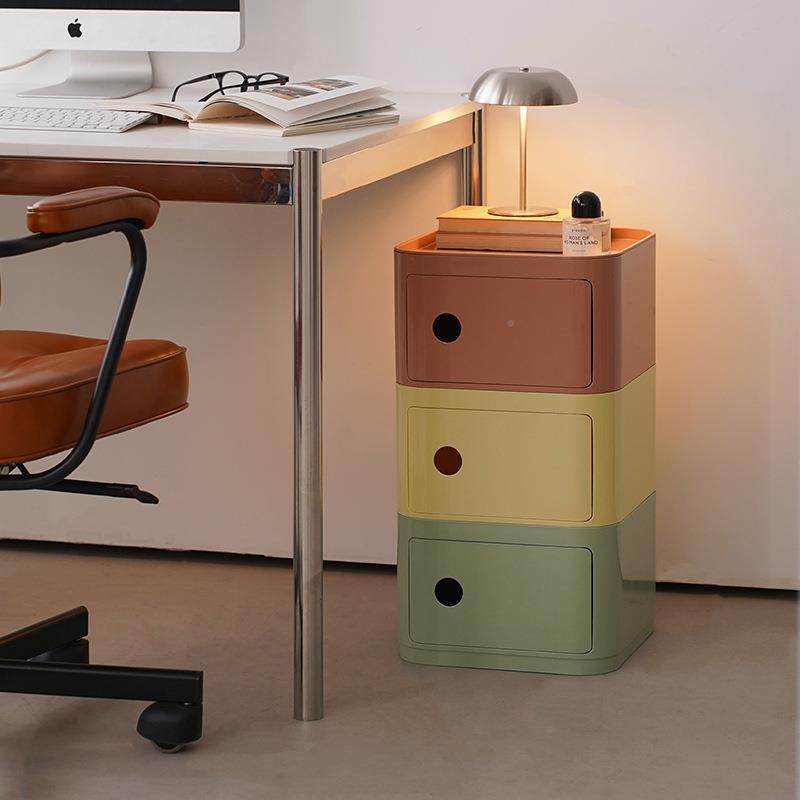 家现代简卧约创意小型收纳储物柜置物GTT架用奶极窄油风室平替床