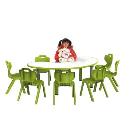 升降防火板形桌.幼弯儿月亮桌.SWP园儿童学习桌.可降升儿童桌椅