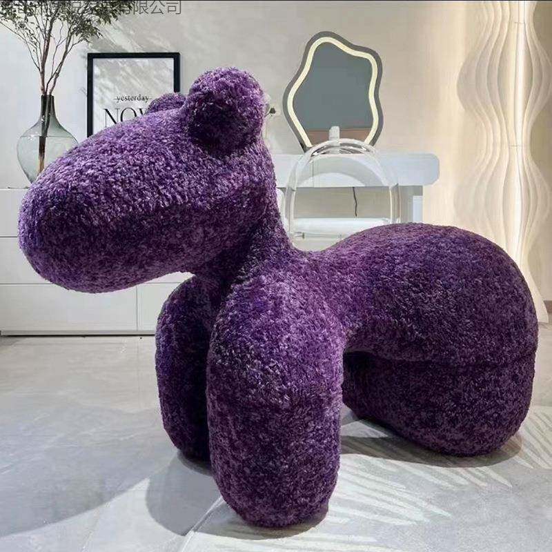 小马椅儿童型QCY座棉客厅人定沙懒发成人家用羊羔网红创意椅动物