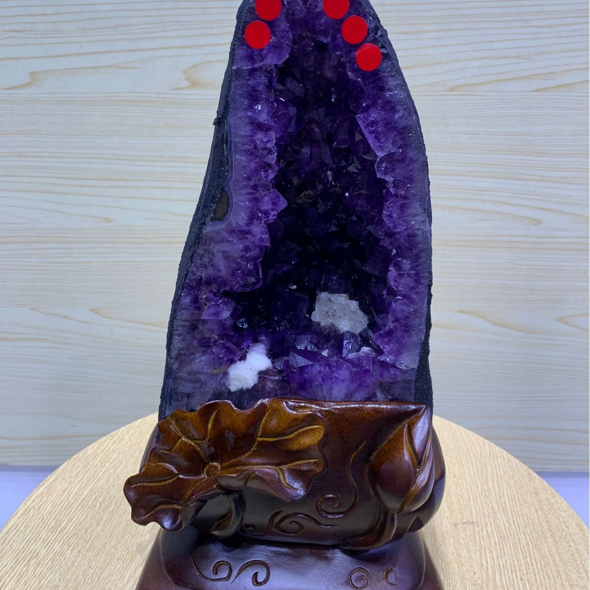 天然紫水晶洞乌拉圭紫晶洞聚宝盆钱袋子紫晶簇原石摆件厂家直销