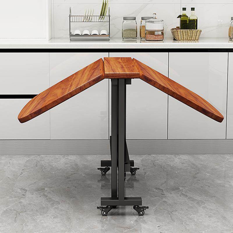 折叠桌餐桌家用简易长6方桌形饭桌可折叠子移动轮4人人桌椅组AHI