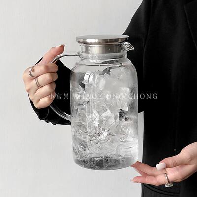 冷水壶大容量高硅玻璃壶凉壶水壶家用厅硼耐高客KMP温泡茶壶果茶