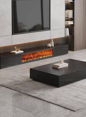 025新2岩款电子壁炉芯火炉火柜光装饰一体壁炉板电视柜嵌VGJ入式