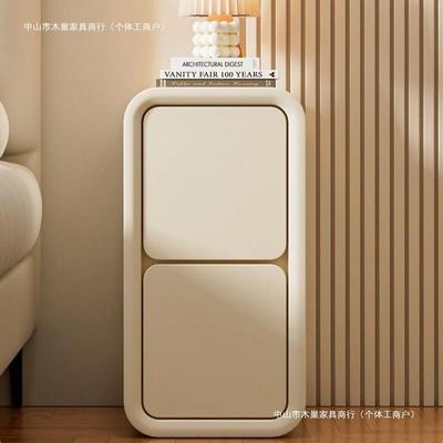 窄户型床头柜款现代简约HBE小型窄小免安床装轻奢窄边小柜奶油风