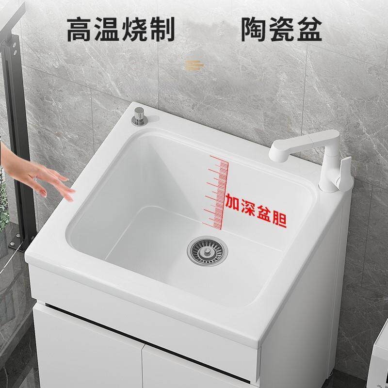 小户窝洗型迷你蜂铝衣柜组合一体陶瓷衣洗池洗手台CJJ盆加深水槽