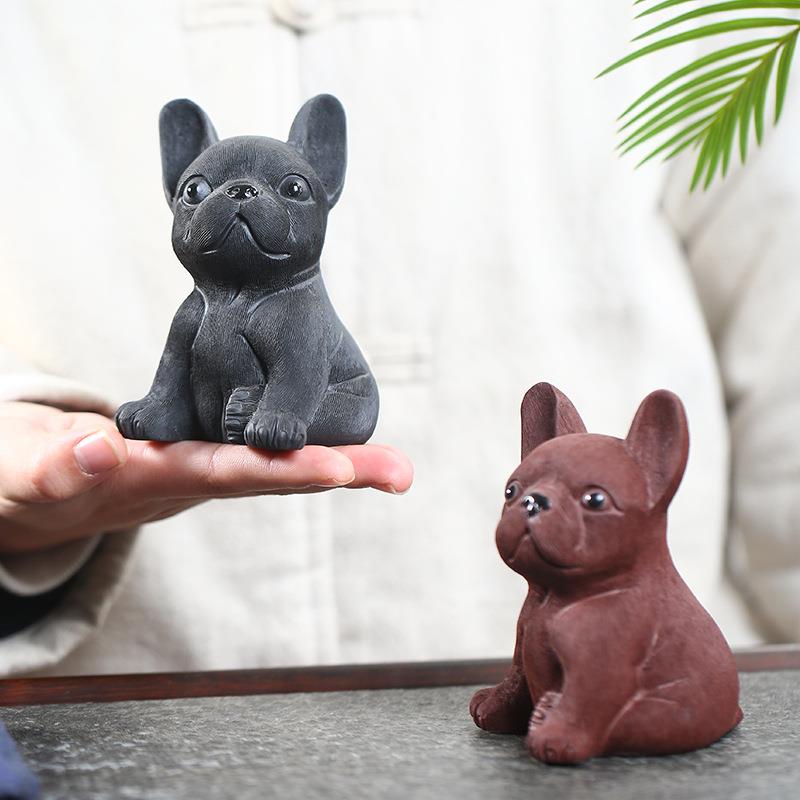 狗八CCD475精品宜兴紫砂狗茶宠法摆斗犬件生肖斗牛犬哥犬旺财雕塑