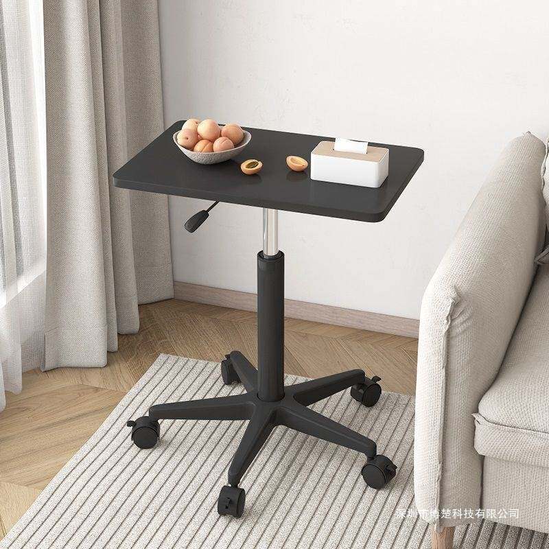 可移动升降桌带滑轮小型床边桌站立式工作台电脑办公书桌讲台