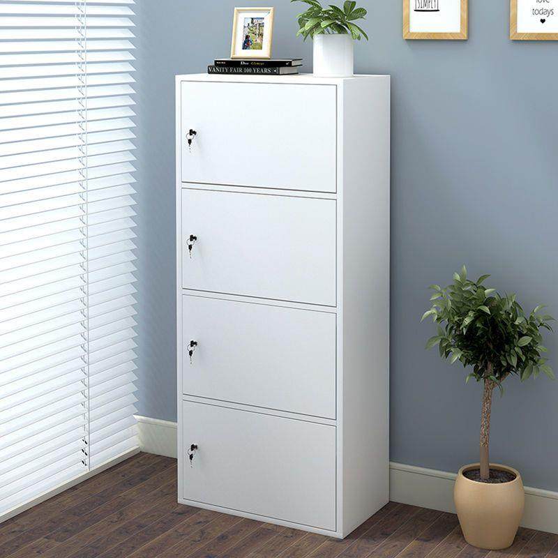 简易小储物柜子带书柜带门PHC落地简约客厅置收纳物多层阳台木锁