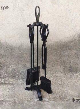 架把工具套壁炉铁艺子火钩真火火炉烤炉扫具D38146d铲装铸铁火钳