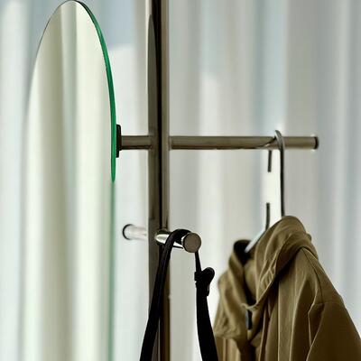 星户际极简衣架穿衣镜一体挂衣身镜一体HVN高清镜子小型卧室门全