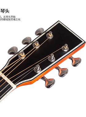 41寸哑光全桃芯单板吉他guit单NJKar全单j民谣木吉他花ita面原声