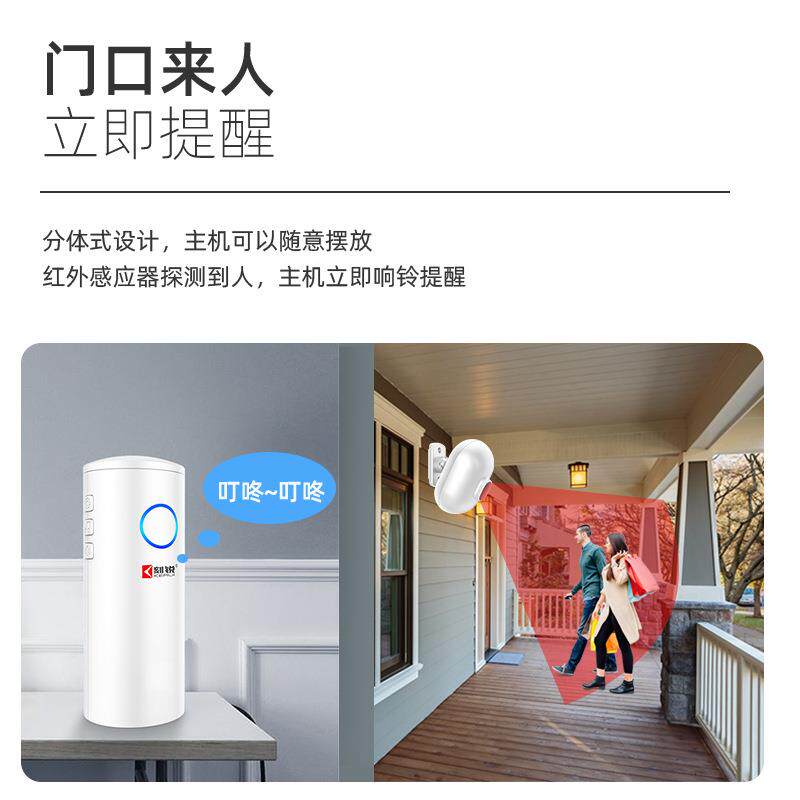 刻P861+Y7锐门铃感应器迎欢门迎光宾临感应语音报播器店铺叮咚进