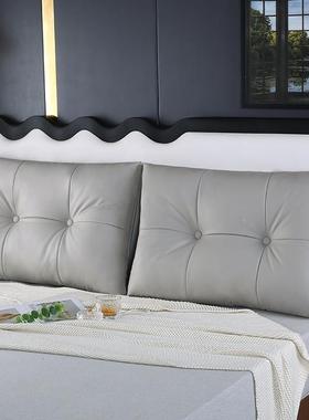 新款双猫爪皮床头拼靠垫不怕抓怕YVU不怕水护不肩颈护背部污舒适