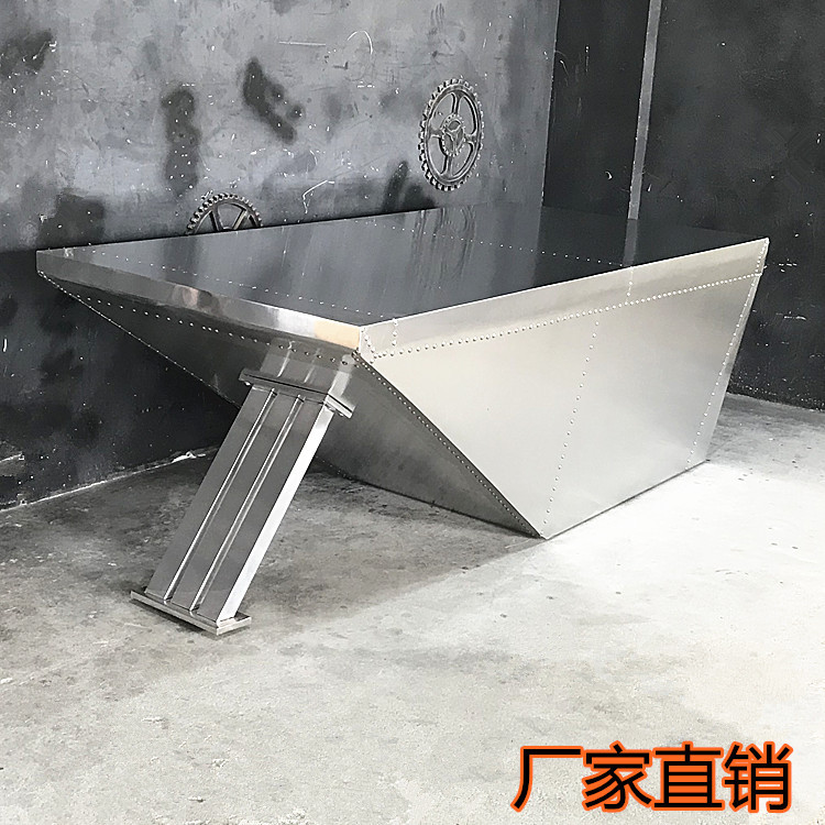 复古办公桌设计师创意桌loft工业风电脑书桌铝皮金属老板工作台