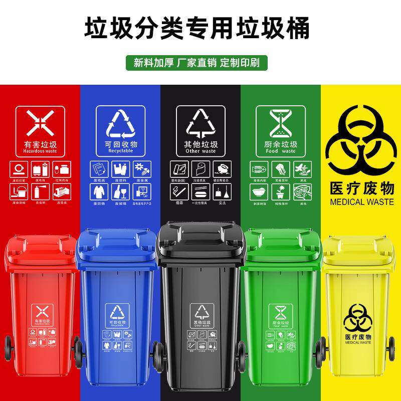 垃圾桶大号大车容量20升商用带盖特大型外4120户分类小区环YJ-027