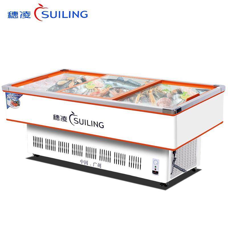 穗凌冰商用卧柜海鲜展示柜烧烤串串保鲜点菜无品牌/柜式冷生藏冷