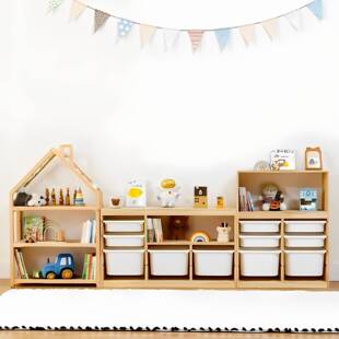 靠墙收纳柜置物架孩子儿童房间布置装饰大容量客厅杂物家具玩具子