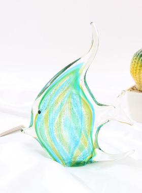 高轻彩奢琉璃色热带鱼月亮01鱼创意摆燕鱼件家居客档厅装饰工艺品