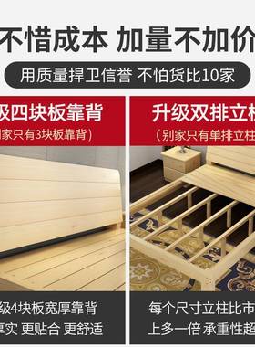 实床松15米木双.人床1LS-086.8木米现代简约经济型出租房简易1.2m