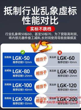 凯格瑞8等离体子气切割机一机电焊两用LGK100工业级220V36280V内