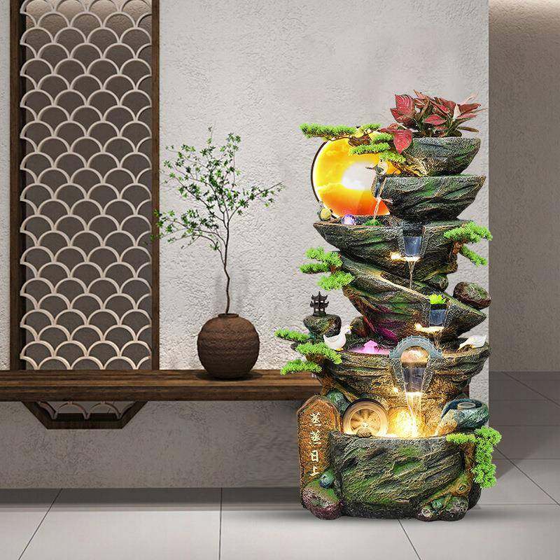 风水轮山流水喷泉摆件客厅装饰品财循环水鱼缸观办公IFV景室假招,家居饰品,流水摆件,淘宝优惠券,粉丝福利购,淘宝优惠卷