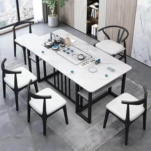 岩台台板茶几茶椅组合茶一整套一体烧水泡茶客厅NKT家用桌阳轻奢