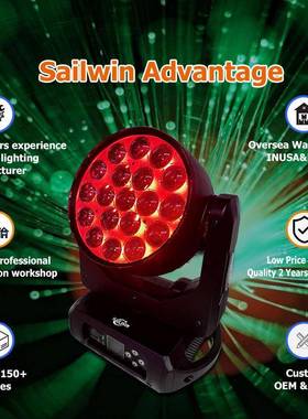 LEStageLi20608ghtD19X15Wi4IN1RGBWZOOMDLEMovingHeadLght