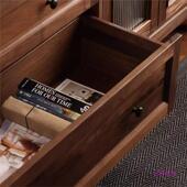 美古式 80美黑胡桃听木视柜约樱桃木收纳储 复全实木电简视柜北DSG