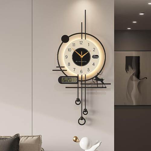 2025新款钟创轻表挂钟现代简约大奢气意客厅静Fioyyutu音挂表时钟