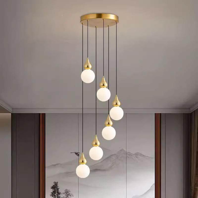 新中实木吊茶灯头餐厅室过道中式国风别墅旋45转三楼梯间复式楼灯,家装灯饰光源,智能吊灯,淘宝优惠券,粉丝福利购,淘宝优惠卷