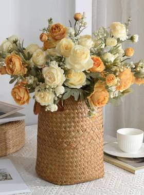 仿真玫瑰花浆果束玫陆莲花MYF-1838假花茶绢花客厅卧室花艺花件家