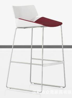 白色塑背ZS-CC220办椅公椅时尚工员电脑椅书房升降转高脚吧椅凳折