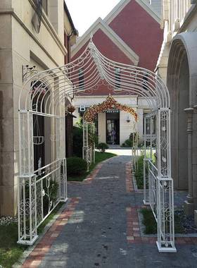 铁花艺婚礼拱形门拱门花架婚廊庆道具花门幸长福门绢拱门架爬TX22