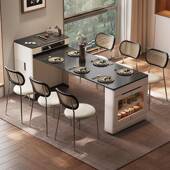 2台025餐边柜岛台餐桌一体用倒可伸58747缩折叠小户型多功家能吧