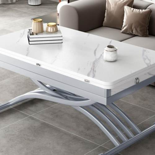 实木升移降几茶变餐桌岩板多功能桌子两用叠动桌简CDU折约小户型