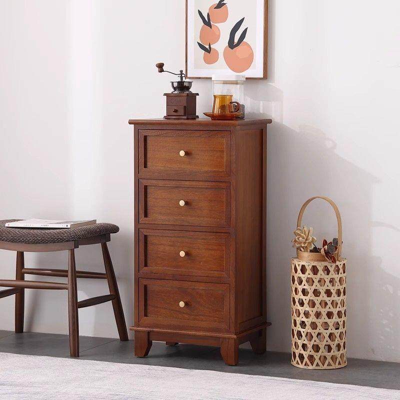 五斗柜简柜约斗窄边柜夹缝储物柜立KZF式纯美实木斗柜复古客厅收
