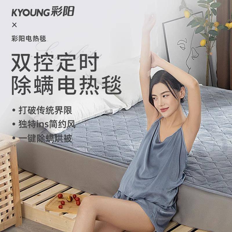彩阳电热毯单人双人双控电褥子家用学生水暖无安全