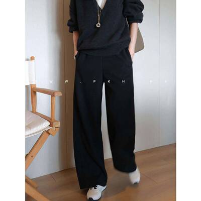 KH.H特季新重磅好穿厚暖W冬敲直显NPK腿长显PKHP羊瘦毛混纺时髦镰