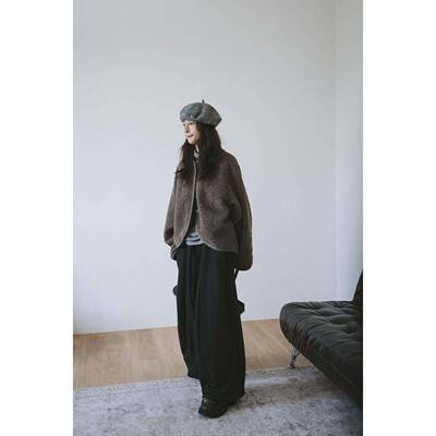 1G厚 裤WFE两种 绒料合一件复过厚冬保暖5不臃肿 冬季黑色阔腿PDA