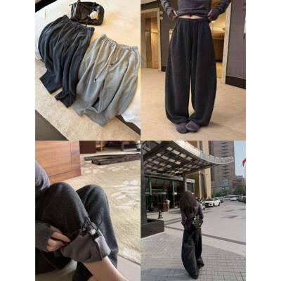 isupernniMRY懒y 糯米香蕉裤弛慵&羊毛桑蚕丝加弯厚NVE松刀裤休闲